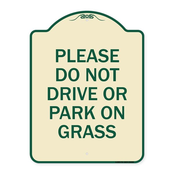 Signmission Please Do Not Drive or Park on Grass Heavy-Gauge Aluminum Sign, 24" x 18", TG-1824-23292 A-DES-TG-1824-23292